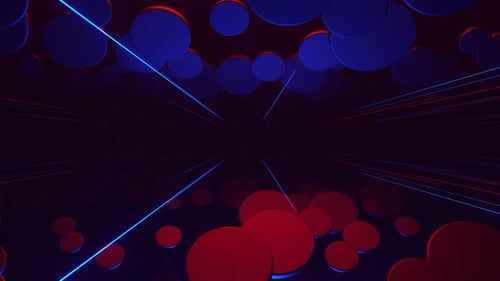 Red And Blue Abstract Circles Shape Movement Background Vj Loop In 4K