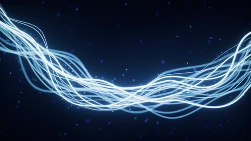Abstract Glowing Fluid Lines Technology Background Animation
