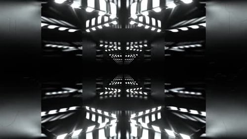 White Endless Corridor With Abstract Glow Lamps Background Vj Loop In 4K