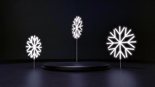 Neon Snowflakes 3D Scene Loop