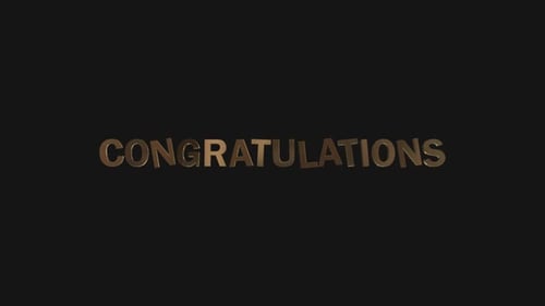 Congratulations 3D Text Alpha Channel