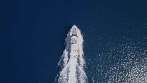 White sailing Yacht cruising at The Mediterranean Sea