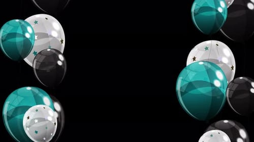 Animated Glossy Balloons Celebration Frame