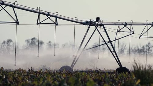 Highly Efficient Irrigation System for Agricultural Fields in Operation Sprinkler Irrigation in Slow