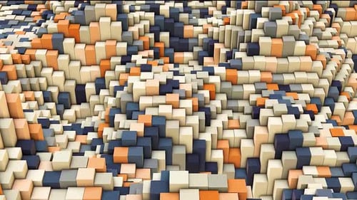 Abstract Geometric Cubes Bouncing Field Background Loop