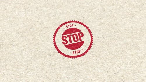 Stopp Golden Rubber Stamp