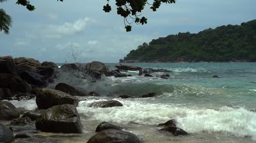 Wild Thai Beach Freedom With a Rocky Shore