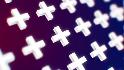 Animated 3d plus background. 4K Loop. Abstract background.