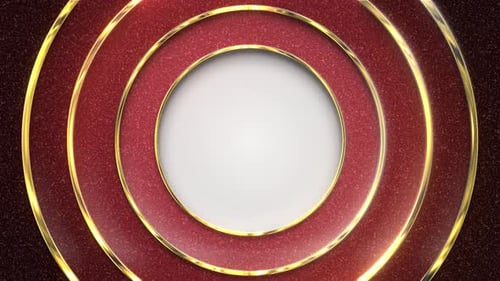 Luxurious Red and Gold Circles Reveal Background Animation