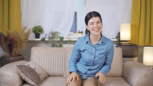 Positive young woman happy and smiling.