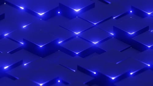 Blue Abstract Glossed Cubes Background VJ Loop in 4K