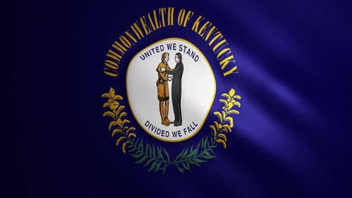 Animated Kentucky State Flag Waving Background