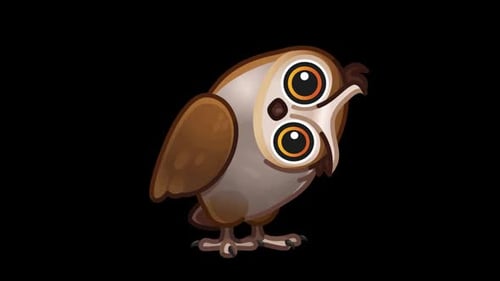 Cartoon Owl Pecking Animation