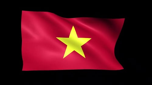 Vietnam National Flag Waving Loop Animation