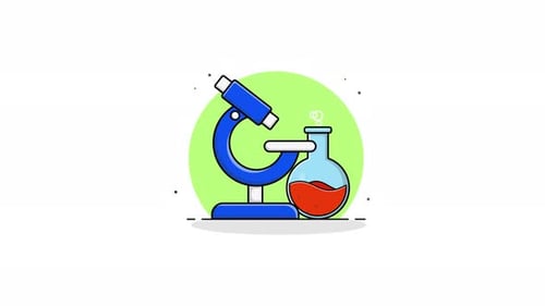 Science Lab Equipment Flat Design Animation