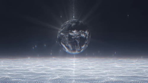 Winter Blue Planet Rotation Loop