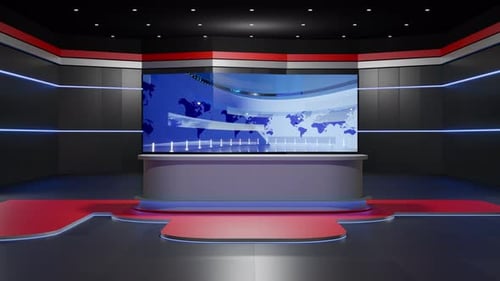 3D Virtual News Studio Ab008 Background Loop