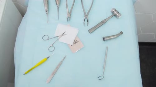 Teeth Extraction forces and sterilized Dental Surgical instruments, dental surgery
