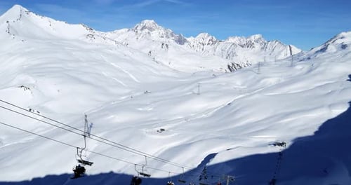 Domaine skiable de La Rosière, col du Mont-Blanc et du Petit Saint Bernard, Savoie, France