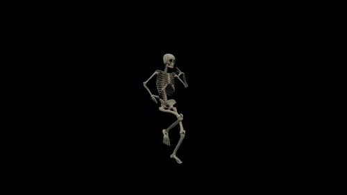 Langes Skeleton-Tanz-Loop mit Alpha Channel 3