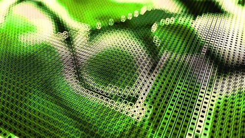 Dynamic green gradient background with modern geometric grid effect for abstract presentations, futu