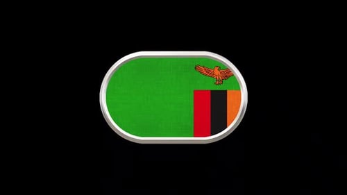 3D Zambia Flag Rotation Loop Animation