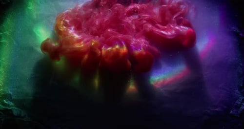 Abstract Liquid Background with Glitter and Rainbow Effect