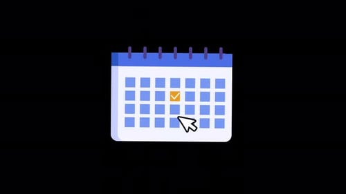 Digital Calendar Schedule Confirmation Flat Design Animation