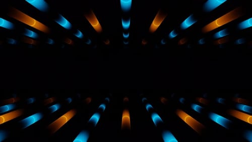 Blue and Orange Fast Neon Stream Lines Loop Animation Background