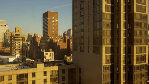 The Breathtaking Urban Skyline at Sunset Beautifully Captures a Modern City Environment