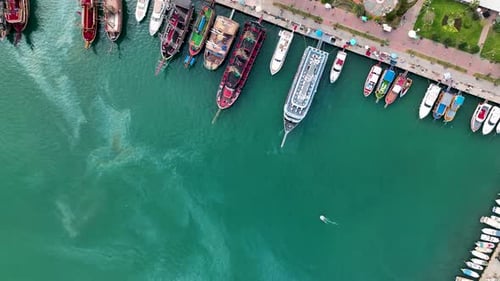 Pirate Harbor Aerial View Turkey Alanya 4 K