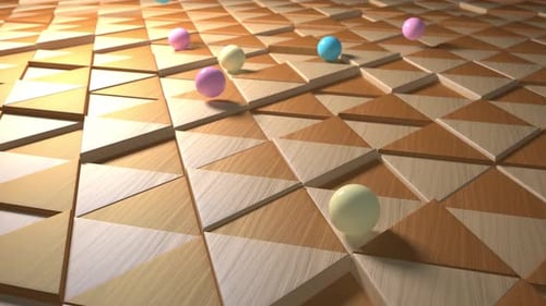 Abstract background of polished and blended light soft wood triangles