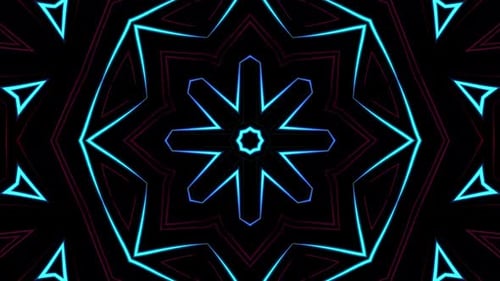 Abstract Neon Geometric Kaleidoscope Pattern Background