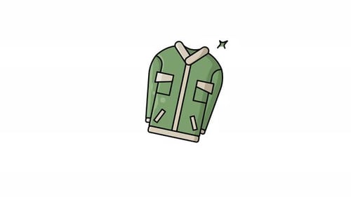 Flat Design Animated Green Jacket Icon