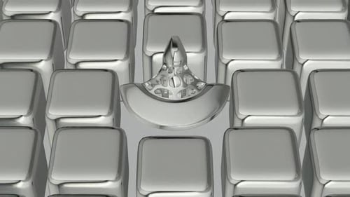 Luxury Background with Motion over Silver Cubes, Figures, Exclusive, 3D Render, Reflection