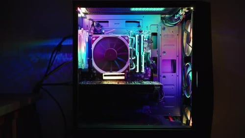 Gamer PC with Rainbow RGB Lighting