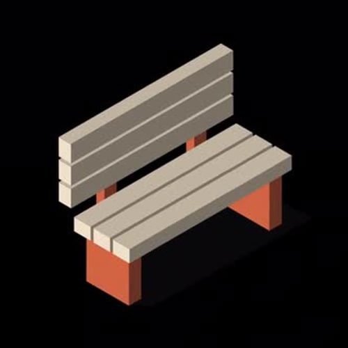 Animated Isometric Park Bench