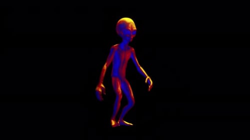 Grey Alien Stylised Walk Heat Vision 02
