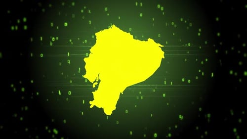 Futuristic Ecuador Map Reveal with Digital Technology