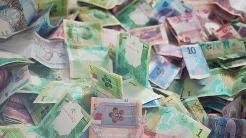 Qatar Primary Currency Qatari Riyal Banknotes