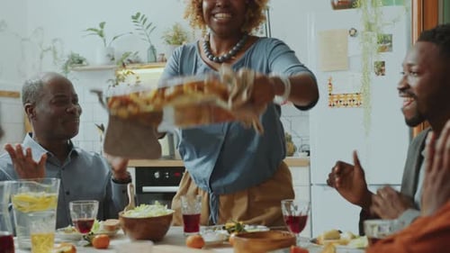 Family Celebrates Together with Roast Chicken Meal
