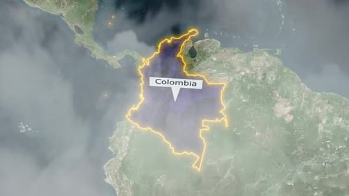 Carte de la Colombie - Effet des nuages