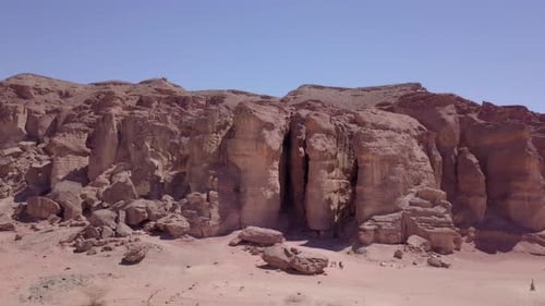 Solomons pillars in Timna park, Aerial footage