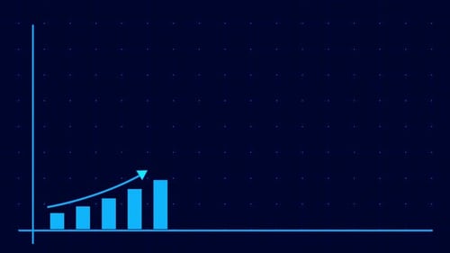 Animated Bar Graph with Upward Arrow for Business Growth