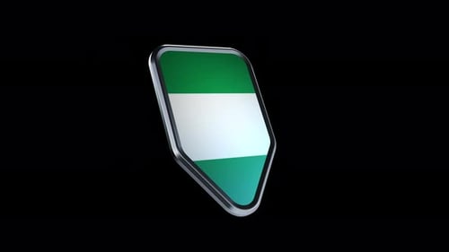 Modern 3D Nigeria Flag Location Pin Rotating Animation