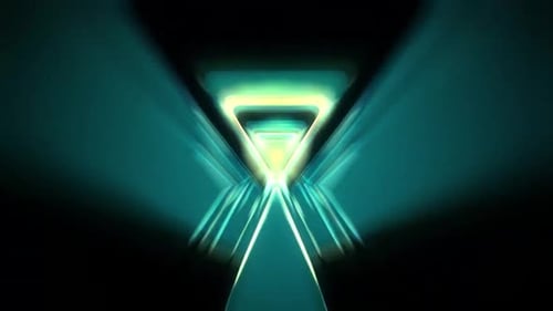 Abstract Glowing Geometric Triangle Tunnel Loop Background