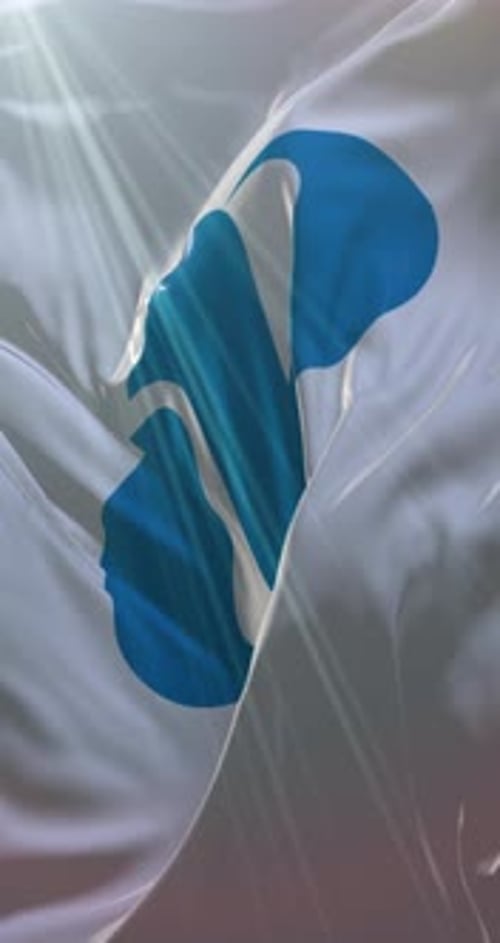 Realistic Waving Flag of Osaka Prefecture Vertical