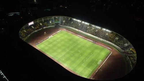 Aerial Manahan football stadium in Solo City Central Java, Indonesia.