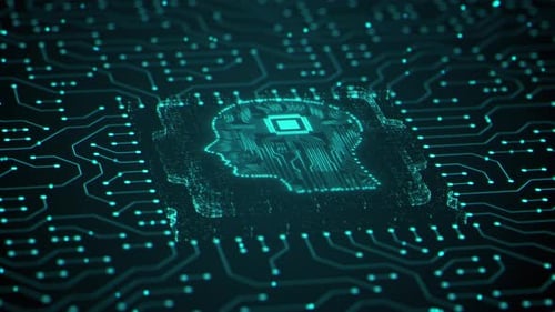 AI, inteligência artificial e mineração de dados, bate-papo, aprendizado profundo, tecnologia de chips de computador futurista