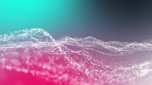 Fond dynamique abstrait numérique de vagues magiques grises brillantes sur fond sombre